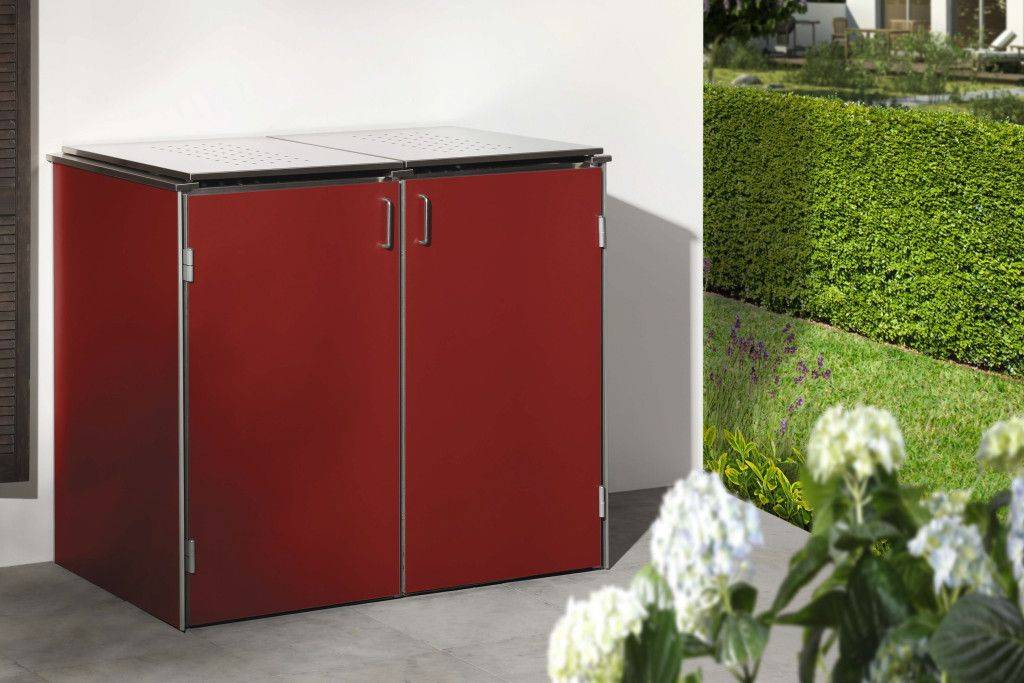 Binto Müllbox 2er HPL rot