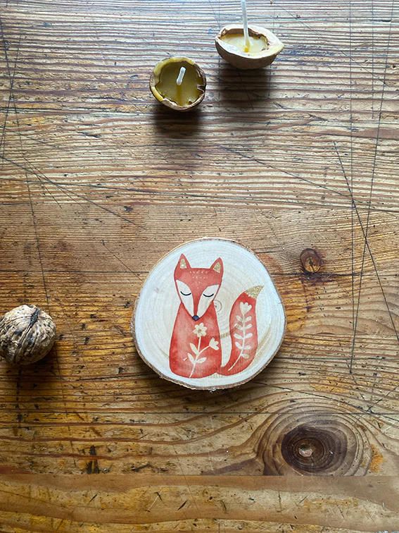 Holz-Wandbild Fuchs