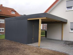 Carport Stahl-Holz-Kombination