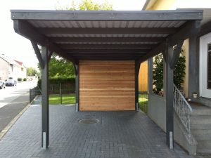 Carport mit Abstellraum, Rhombus-Verkleidung